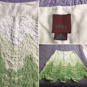 Ipsa Green Ruffle Ombré Skirt